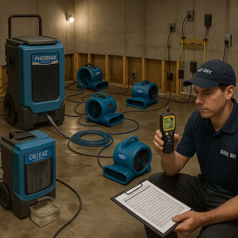 Structural Drying and Dehumidification process in Columbus, MN